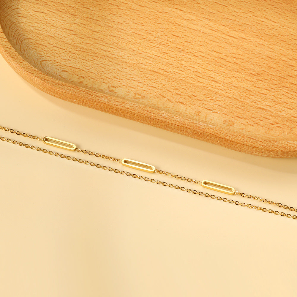 Pulsera Oblong Circle con fusión en Oro 18K