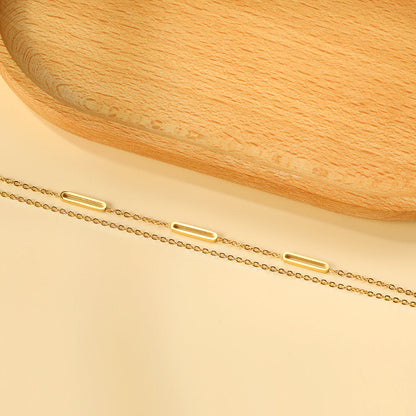 Pulsera Oblong Circle con fusión en Oro 18K