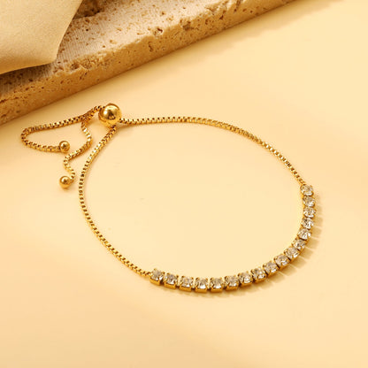 Pulsera Square Diamond con fusión en Oro 18K
