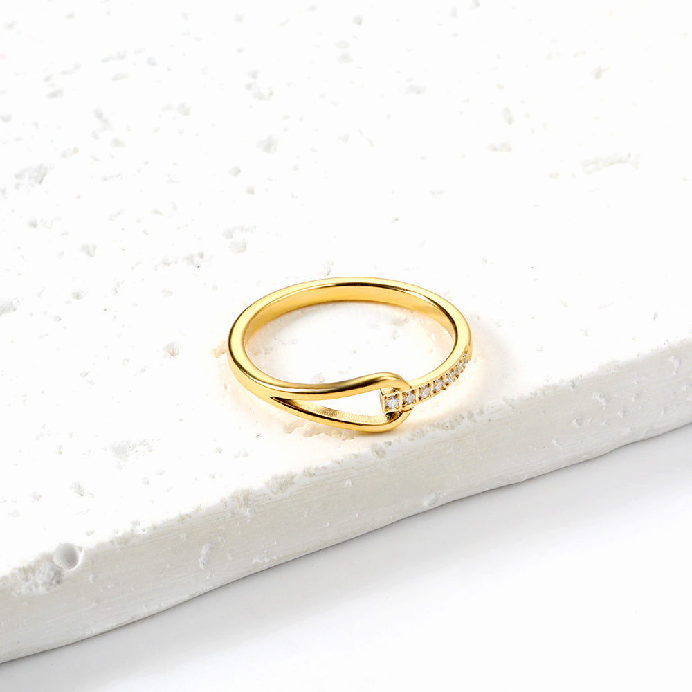 Anillo Water Drop Diamond con fusión en Oro 18K