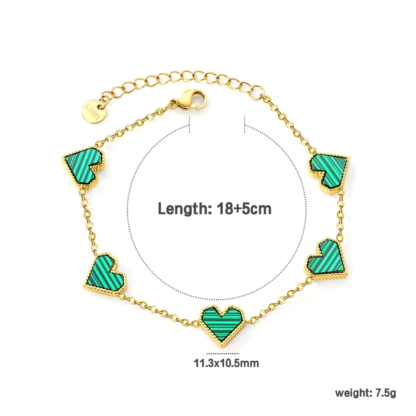 Brazalete Heart Mix & Color con fusión en Oro 18K