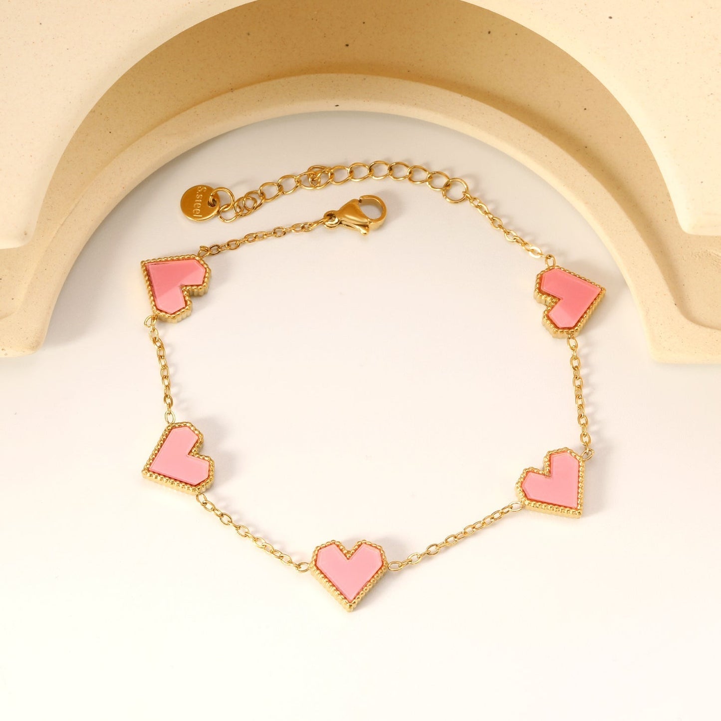Brazalete Heart Mix & Color con fusión en Oro 18K