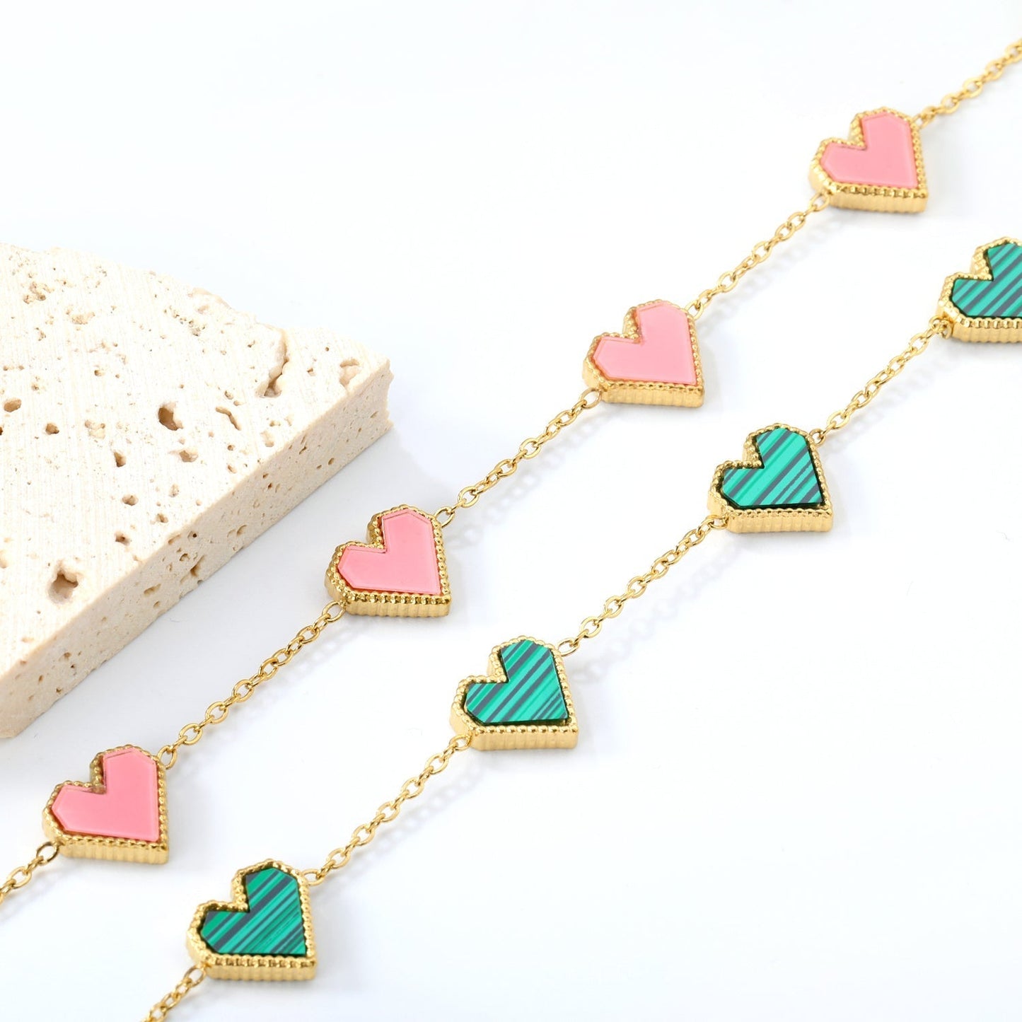 Brazalete Heart Mix & Color con fusión en Oro 18K