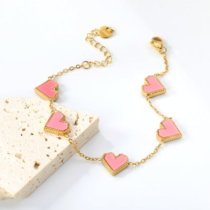 Brazalete Heart Mix & Color con fusión en Oro 18K