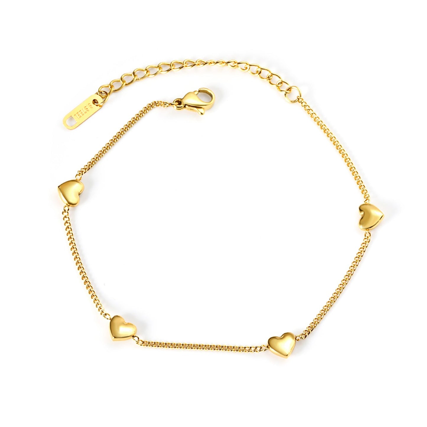 Pulsera Peach Heart con fusión en Oro 18K