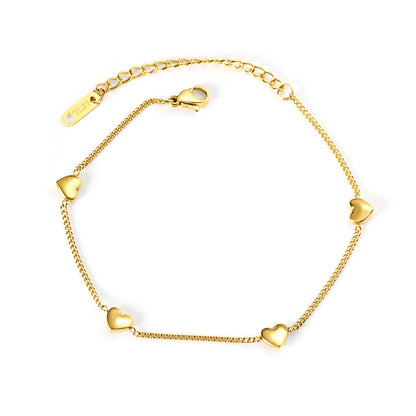 Pulsera Peach Heart con fusión en Oro 18K