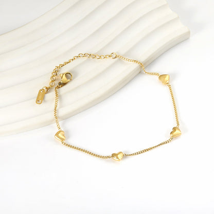 Pulsera Peach Heart con fusión en Oro 18K