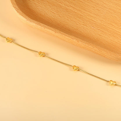 Pulsera Peach Heart con fusión en Oro 18K
