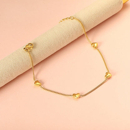 Pulsera Peach Heart con fusión en Oro 18K
