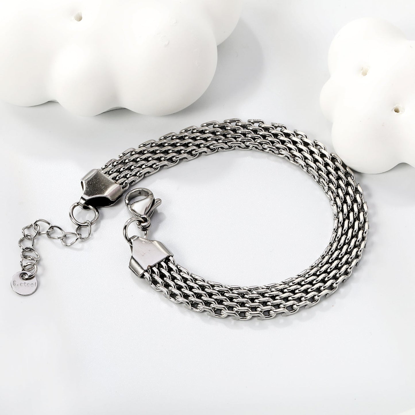 Brazalete Woven Mesh con fusión en Oro 18K