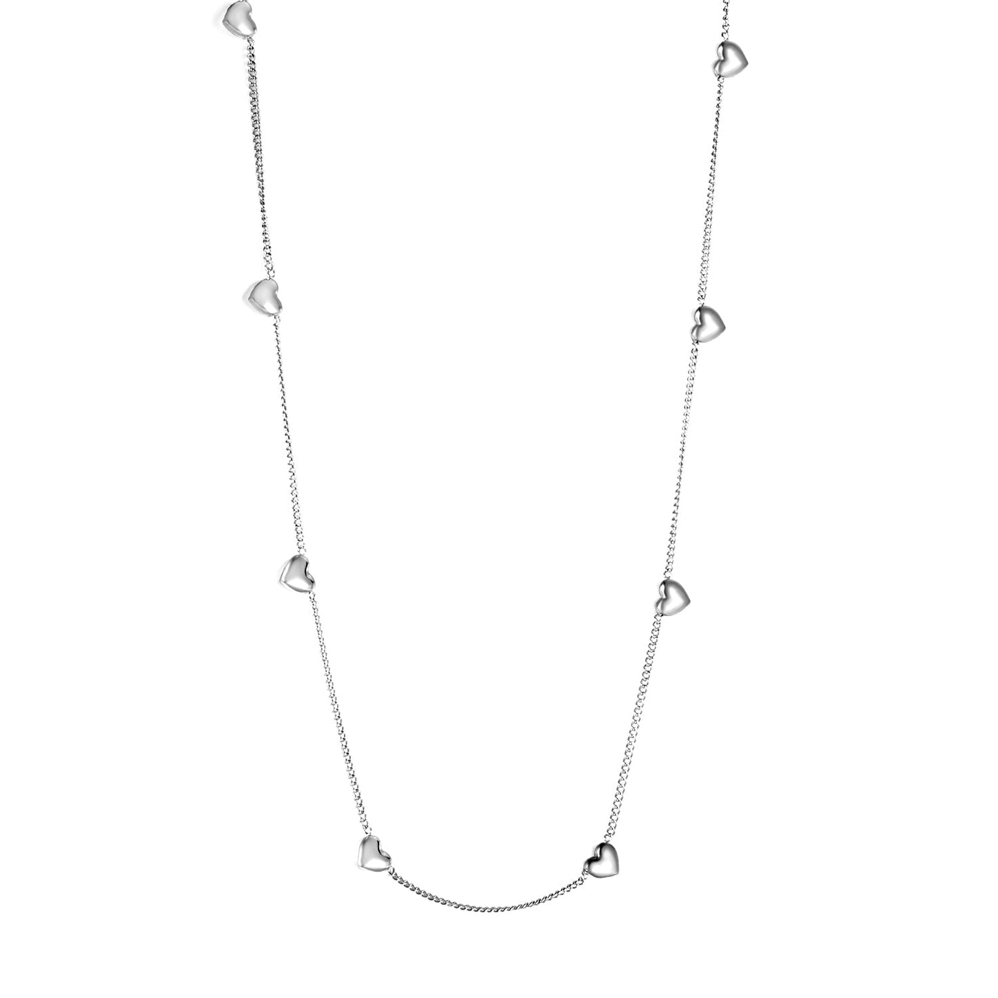 Collar 8 Hearts Love Chain con fusión en Oro 18K