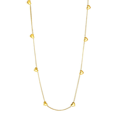 Collar 8 Hearts Love Chain con fusión en Oro 18K
