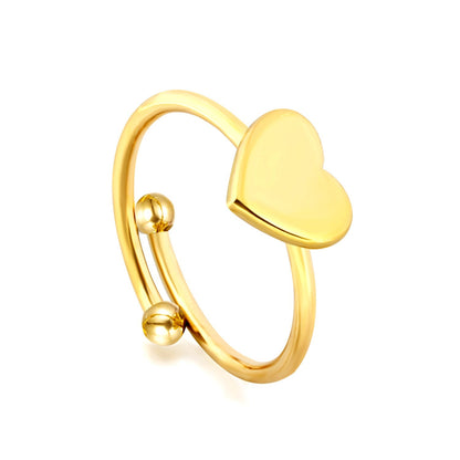 Anillo Open Heart Cylindric con fusión en Oro 18K