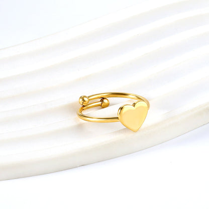 Anillo Open Heart Cylindric con fusión en Oro 18K
