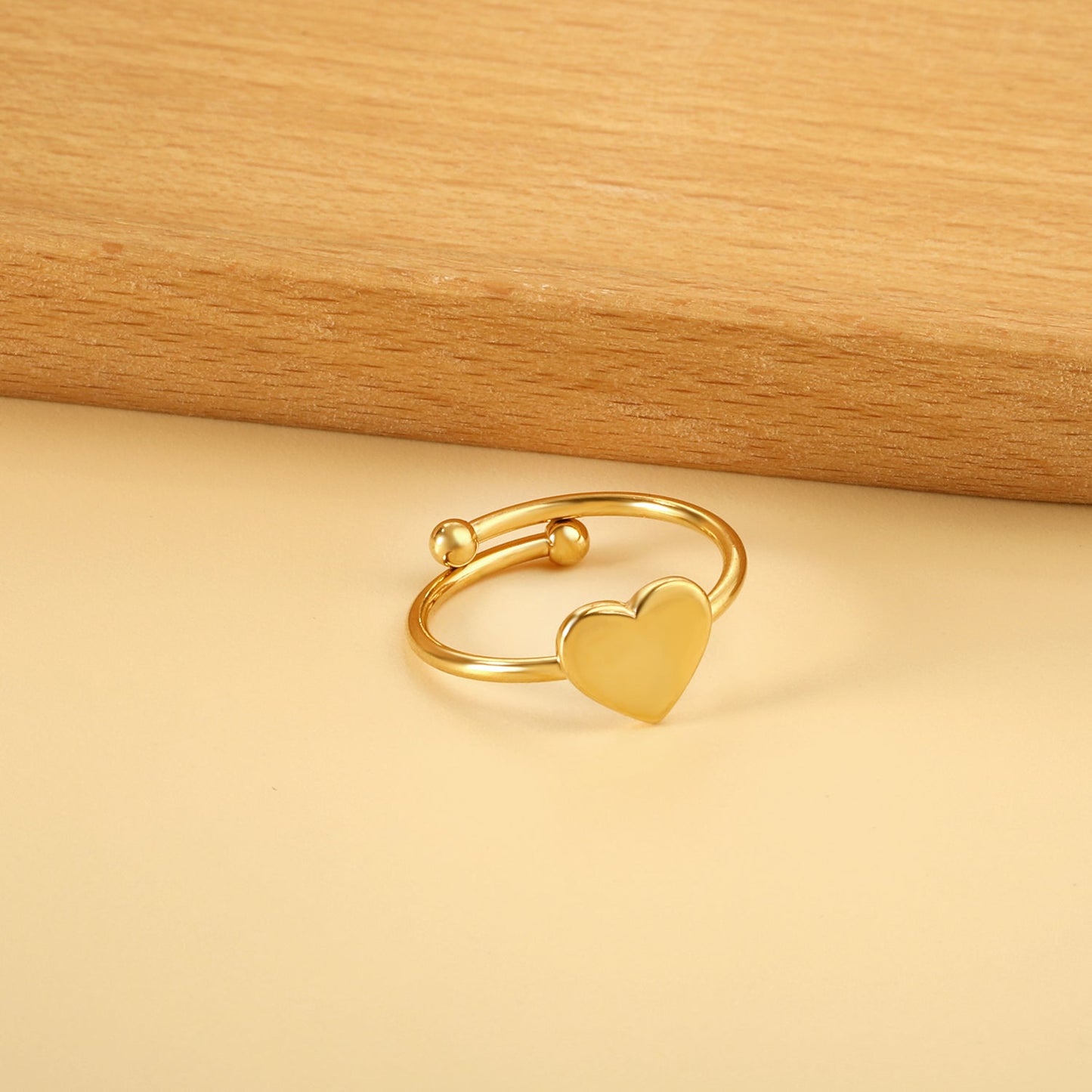 Anillo Open Heart Cylindric con fusión en Oro 18K