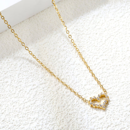 Collar Heart Circle Diamond Edge con fusión en Oro 18K