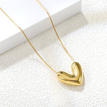 Collar Heart Pendant XL con fusión en Oro 18K