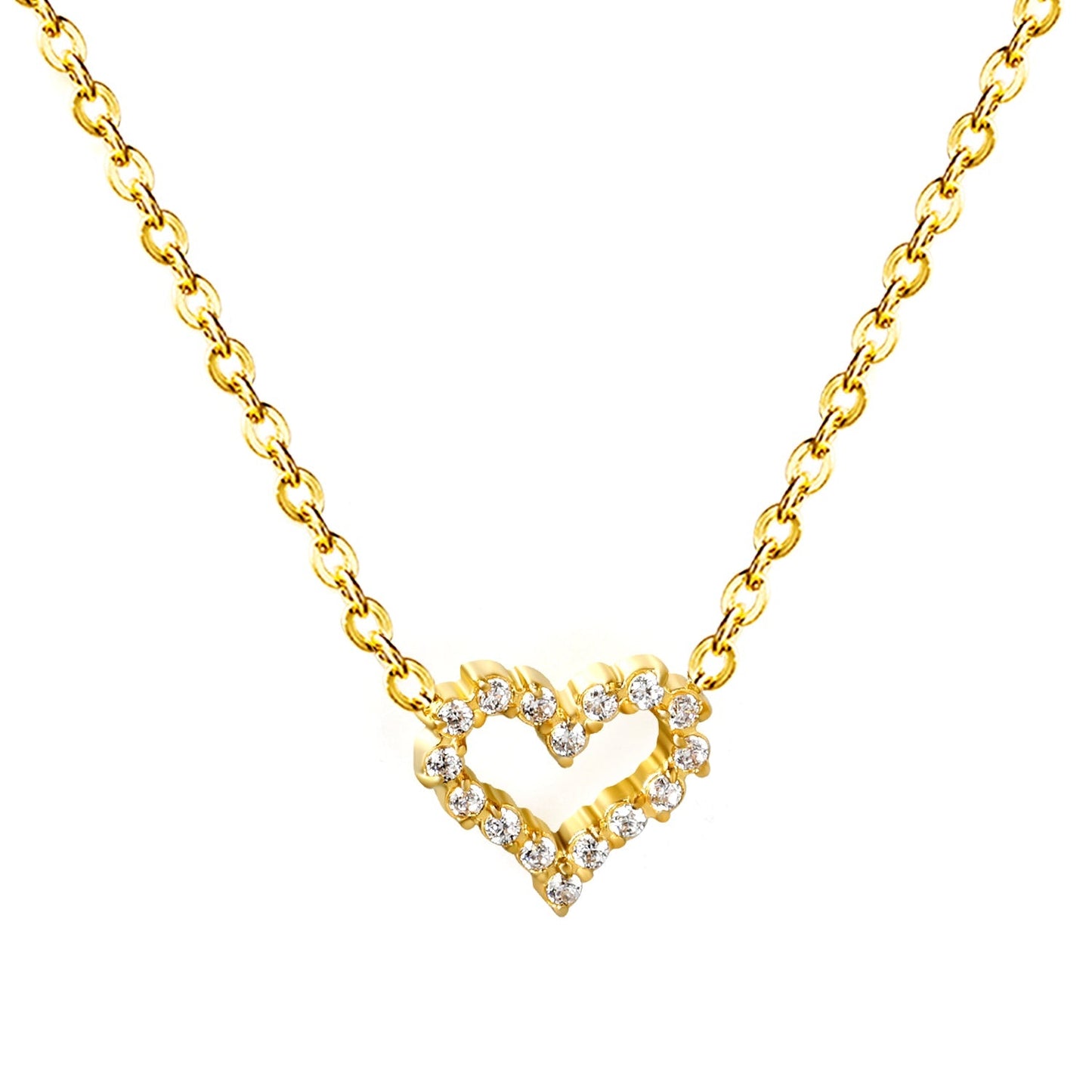 Collar Heart Circle Diamond Edge con fusión en Oro 18K
