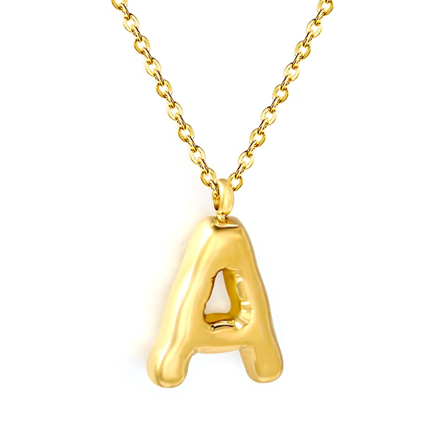 Collar Bubble Letter Alphabet con fusión en Oro 18K