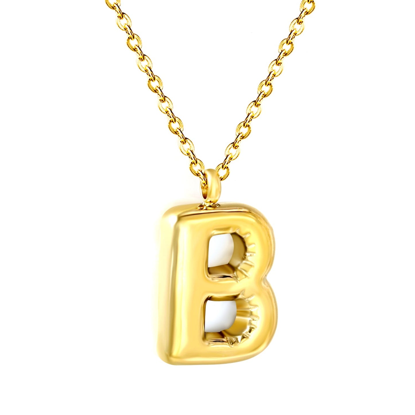 Collar Bubble Letter Alphabet con fusión en Oro 18K