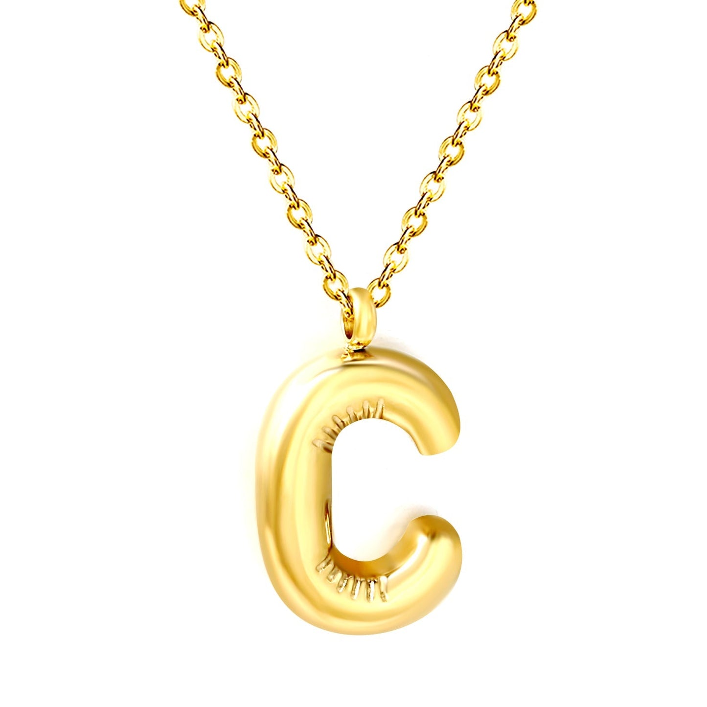 Collar Bubble Letter Alphabet con fusión en Oro 18K