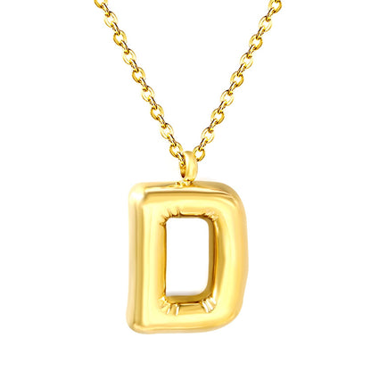 Collar Bubble Letter Alphabet con fusión en Oro 18K