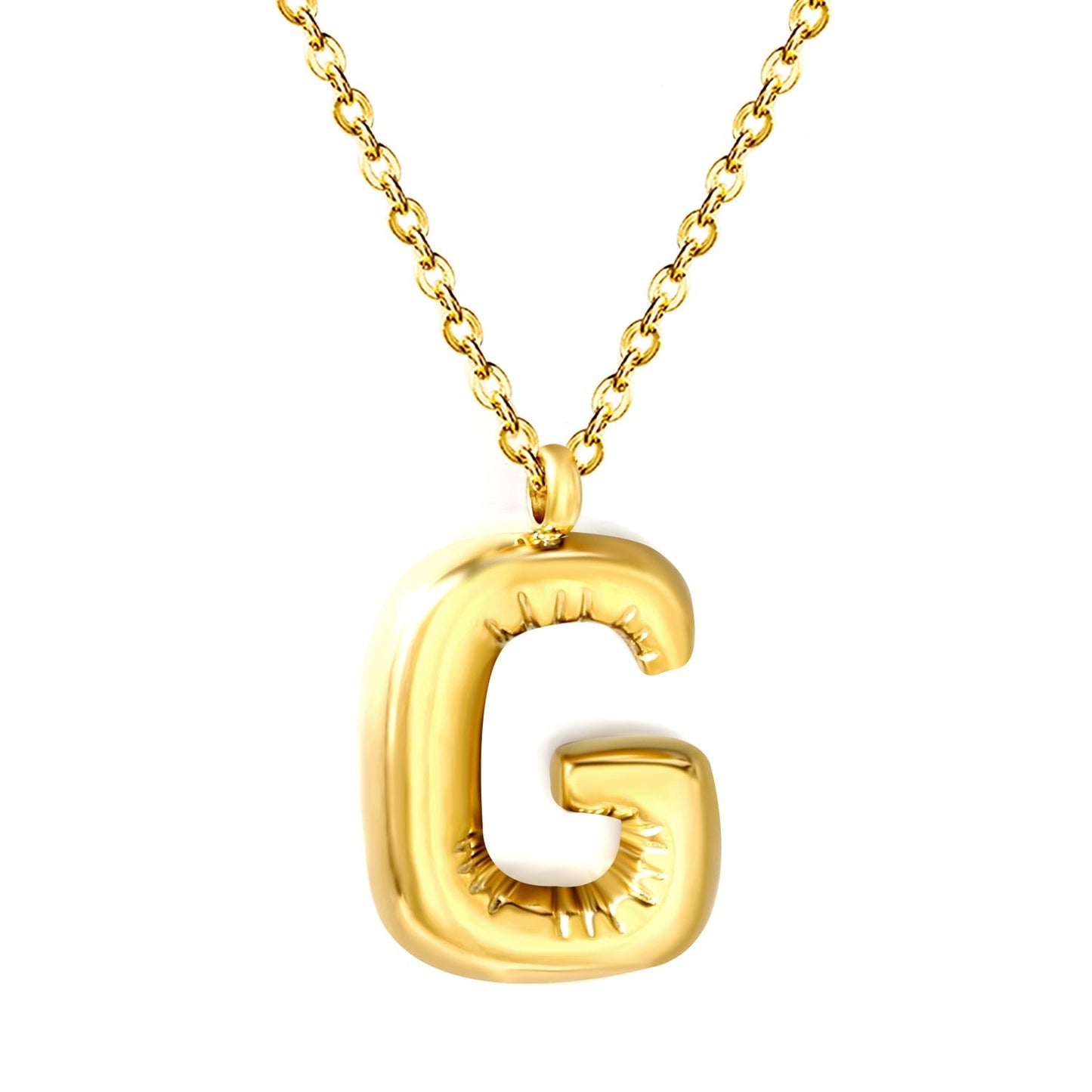 Collar Bubble Letter Alphabet con fusión en Oro 18K