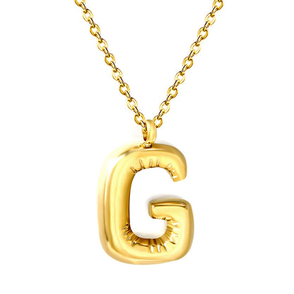 Collar Bubble Letter Alphabet con fusión en Oro 18K