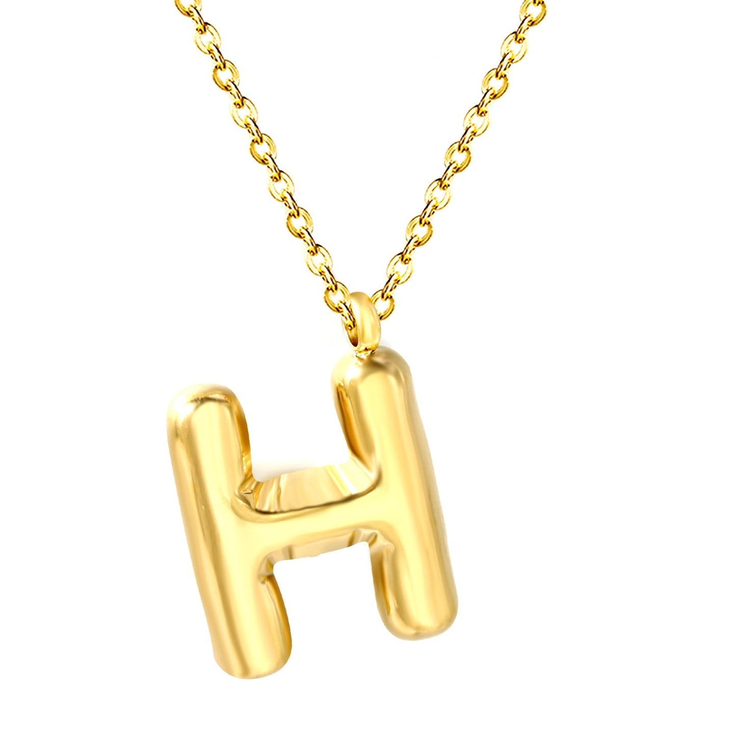 Collar Bubble Letter Alphabet con fusión en Oro 18K