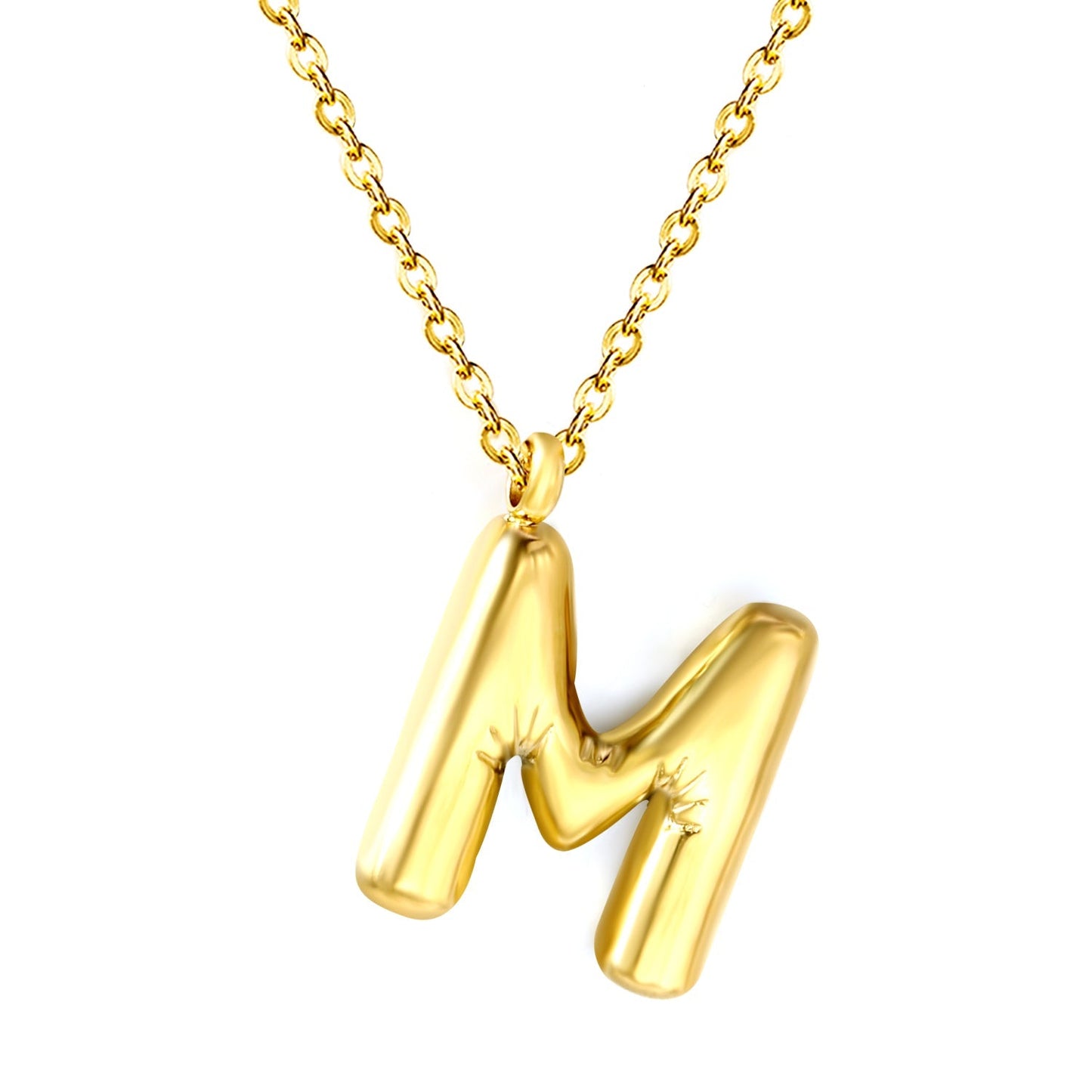 Collar Bubble Letter Alphabet con fusión en Oro 18K