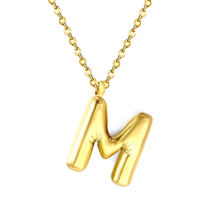 Collar Bubble Letter Alphabet con fusión en Oro 18K