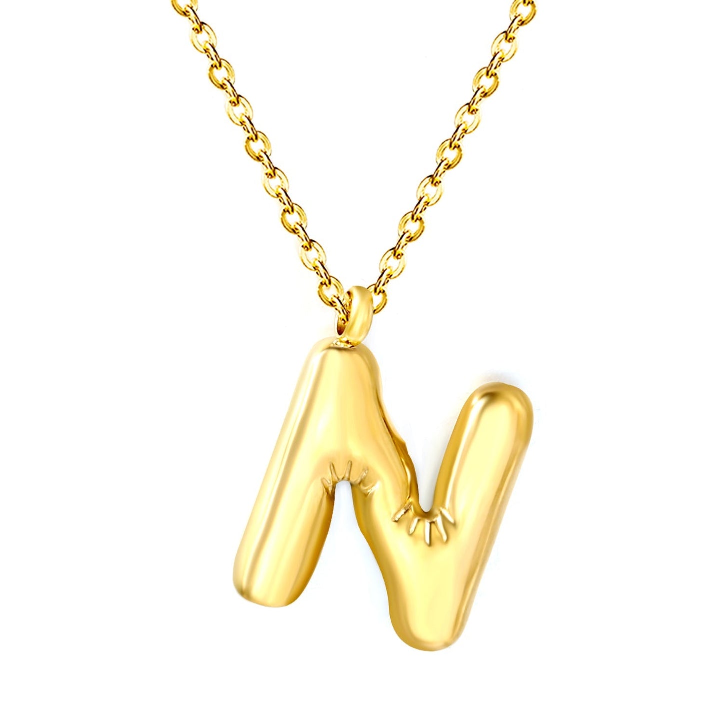Collar Bubble Letter Alphabet con fusión en Oro 18K