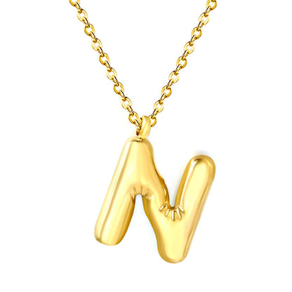 Collar Bubble Letter Alphabet con fusión en Oro 18K