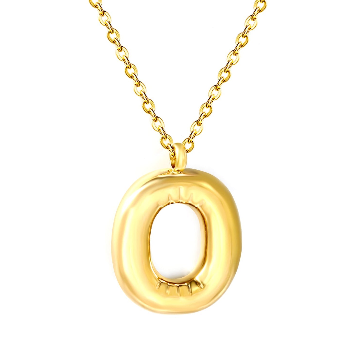 Collar Bubble Letter Alphabet con fusión en Oro 18K