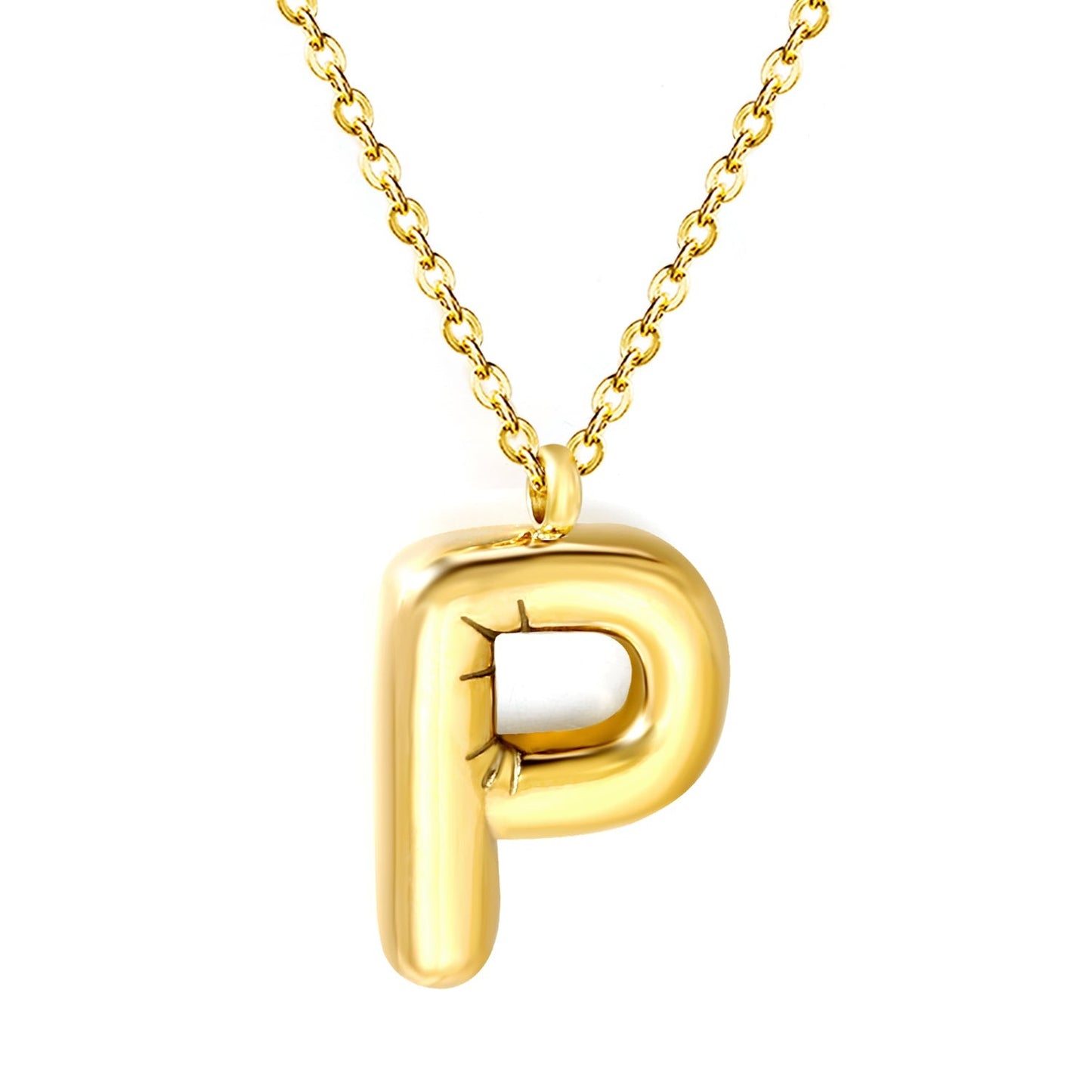 Collar Bubble Letter Alphabet con fusión en Oro 18K