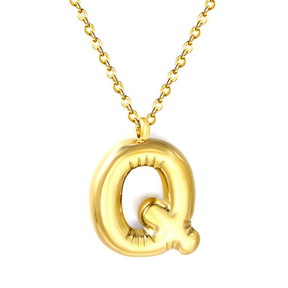 Collar Bubble Letter Alphabet con fusión en Oro 18K
