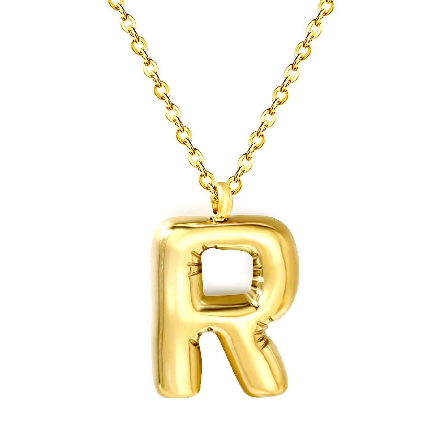 Collar Bubble Letter Alphabet con fusión en Oro 18K