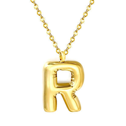 Collar Bubble Letter Alphabet con fusión en Oro 18K