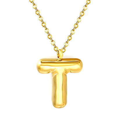 Collar Bubble Letter Alphabet con fusión en Oro 18K