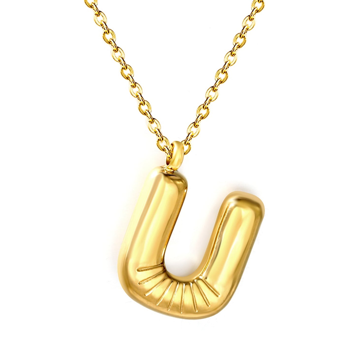 Collar Bubble Letter Alphabet con fusión en Oro 18K
