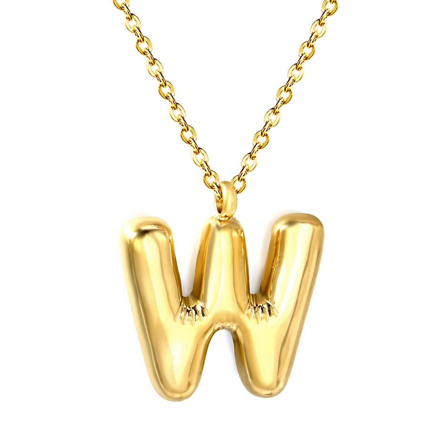 Collar Bubble Letter Alphabet con fusión en Oro 18K