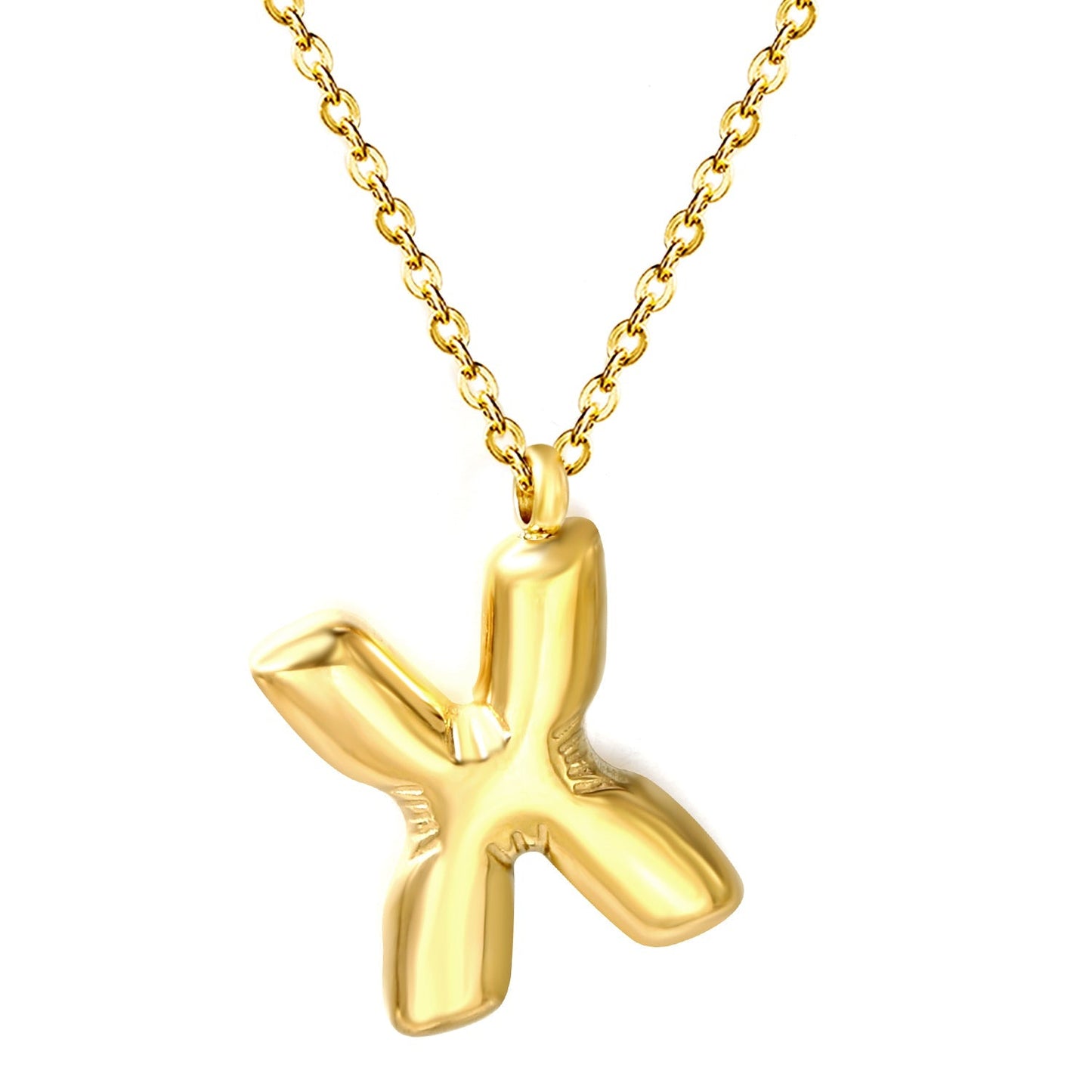 Collar Bubble Letter Alphabet con fusión en Oro 18K