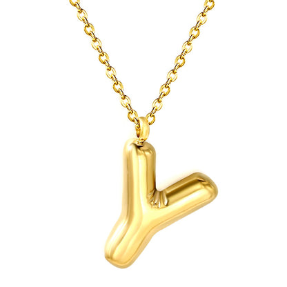 Collar Bubble Letter Alphabet con fusión en Oro 18K