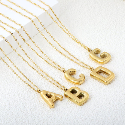 Collar Bubble Letter Alphabet con fusión en Oro 18K