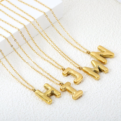 Collar Bubble Letter Alphabet con fusión en Oro 18K