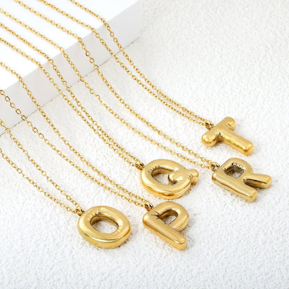 Collar Bubble Letter Alphabet con fusión en Oro 18K