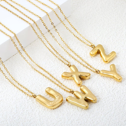Collar Bubble Letter Alphabet con fusión en Oro 18K