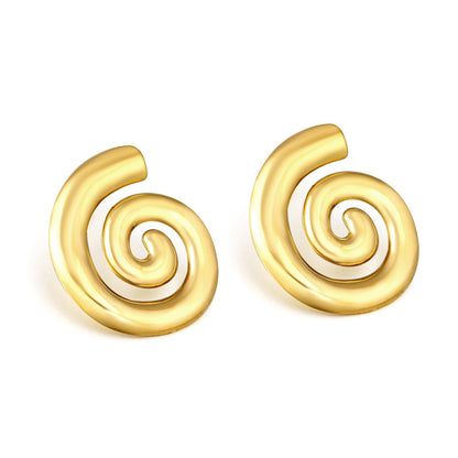 Pendientes Spiral Infinity con fusión en Oro 18K