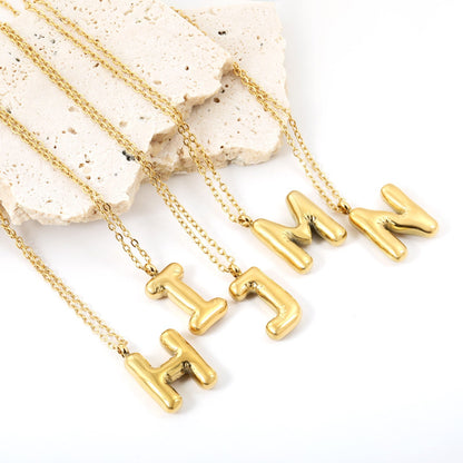 Collar Bubble Letter Alphabet con fusión en Oro 18K