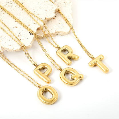 Collar Bubble Letter Alphabet con fusión en Oro 18K